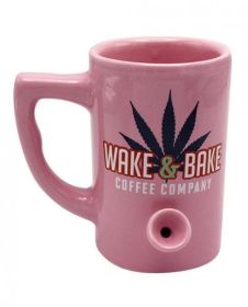 Wake and Bake Coffee Mug Holds 10 ounces Pink